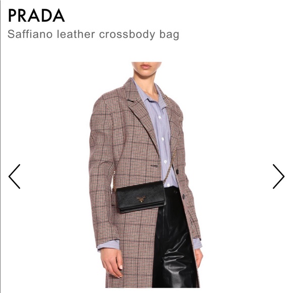 Prada saffiano leather crossbody bag with chain - Picture 1 of 6